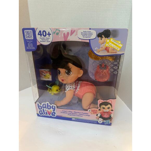 Baby Alive Crawl ‘n Play Katie Kat – Electronic Crawling Baby Doll Set new - Picture 3 of 6